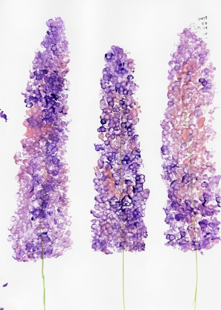 An early lavender painting by a young child